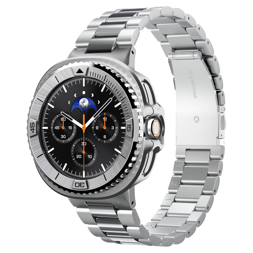 Spigen Tune Pro Pilot Protection Frame for Samsung Galaxy Watch8 Classic, Silver ACS10017