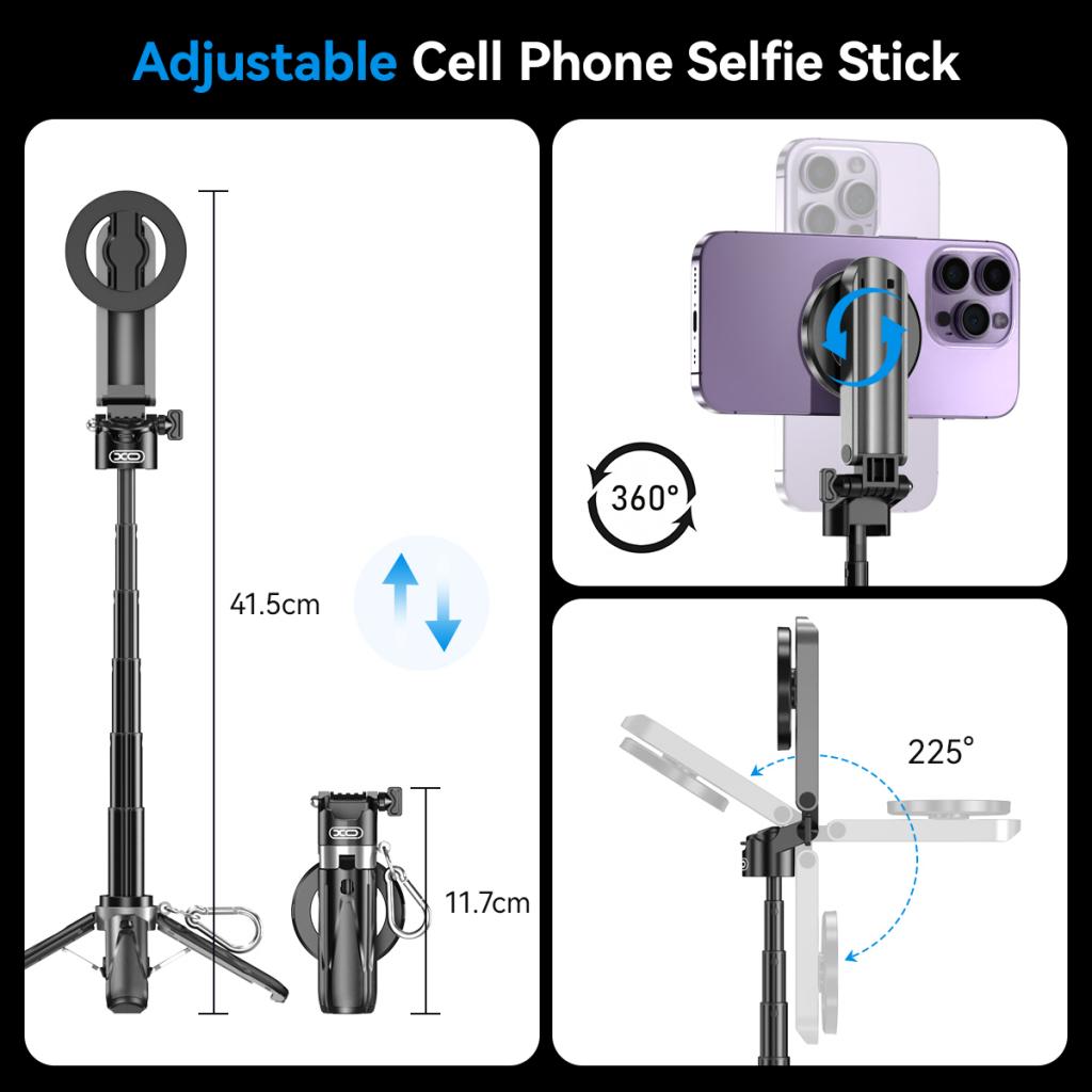 Selfie Stick Bluetooth XO Design SS22, Universal, Musta