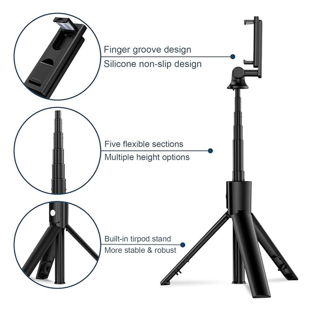 Selfie Stick Bluetooth Techsuit K22, Universal, Musta