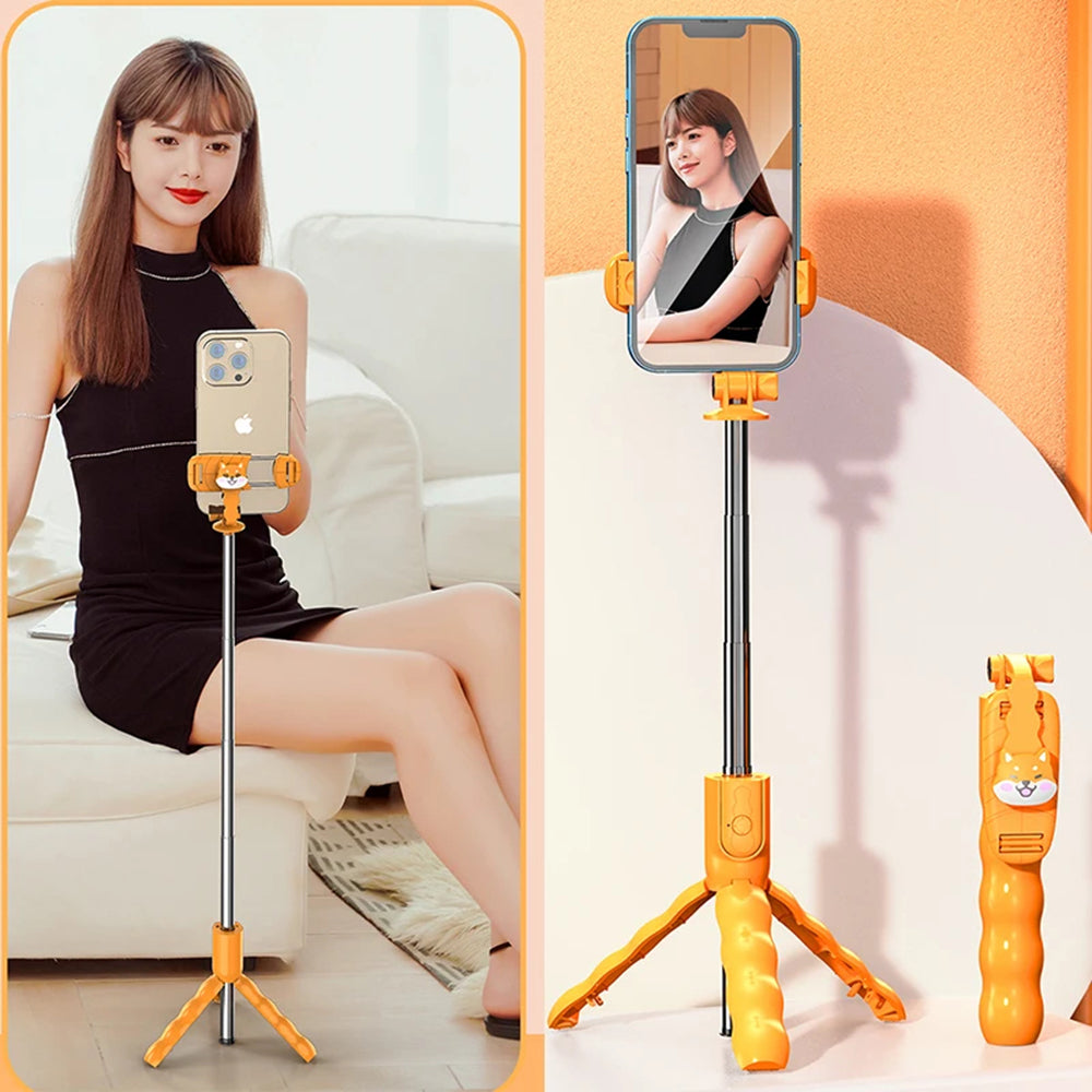 Selfie Stick Bluetooth Techsuit KT01, Universal, Oranssi