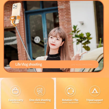 Selfie Stick Bluetooth Techsuit KT01, Universal, Oranssi