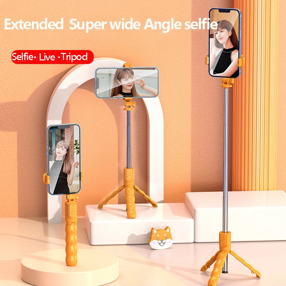 Selfie Stick Bluetooth Techsuit KT01, Universal, Oranssi