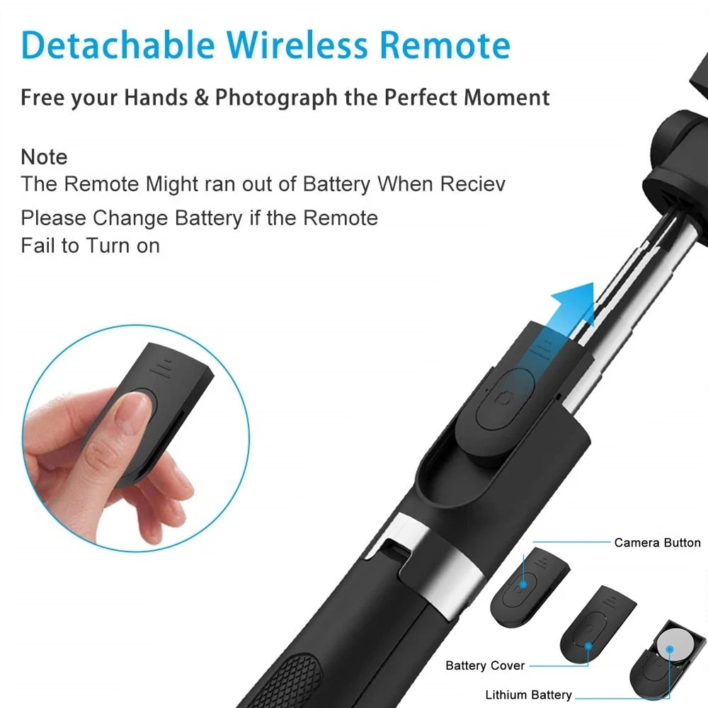 Selfie Stick Bluetooth Techsuit L01, Universal, Musta