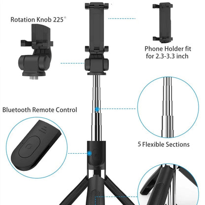 Selfie Stick Bluetooth Techsuit L01, Universal, Musta