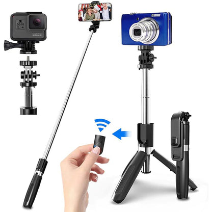 Selfie Stick Bluetooth Techsuit L02, Universal, Musta