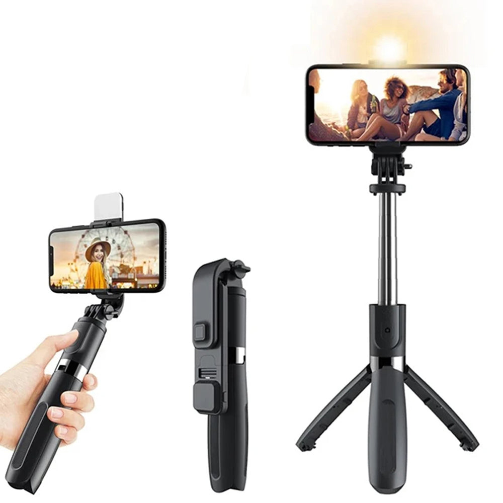 Selfie Stick Bluetooth Techsuit L02s, Universal, Musta