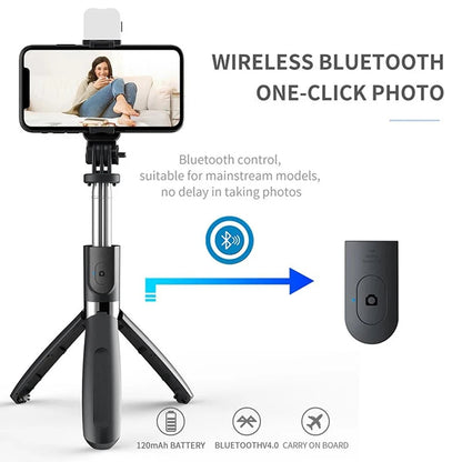 Selfie Stick Bluetooth Techsuit L02s, Universal, Musta