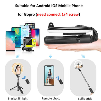 Selfie Stick Bluetooth Techsuit L07, Universal, Musta