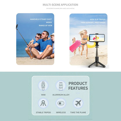 Selfie Stick Bluetooth Techsuit L10, Universal, Musta