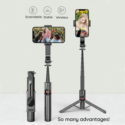 Selfie Stick Bluetooth Techsuit L12, Universal, Musta