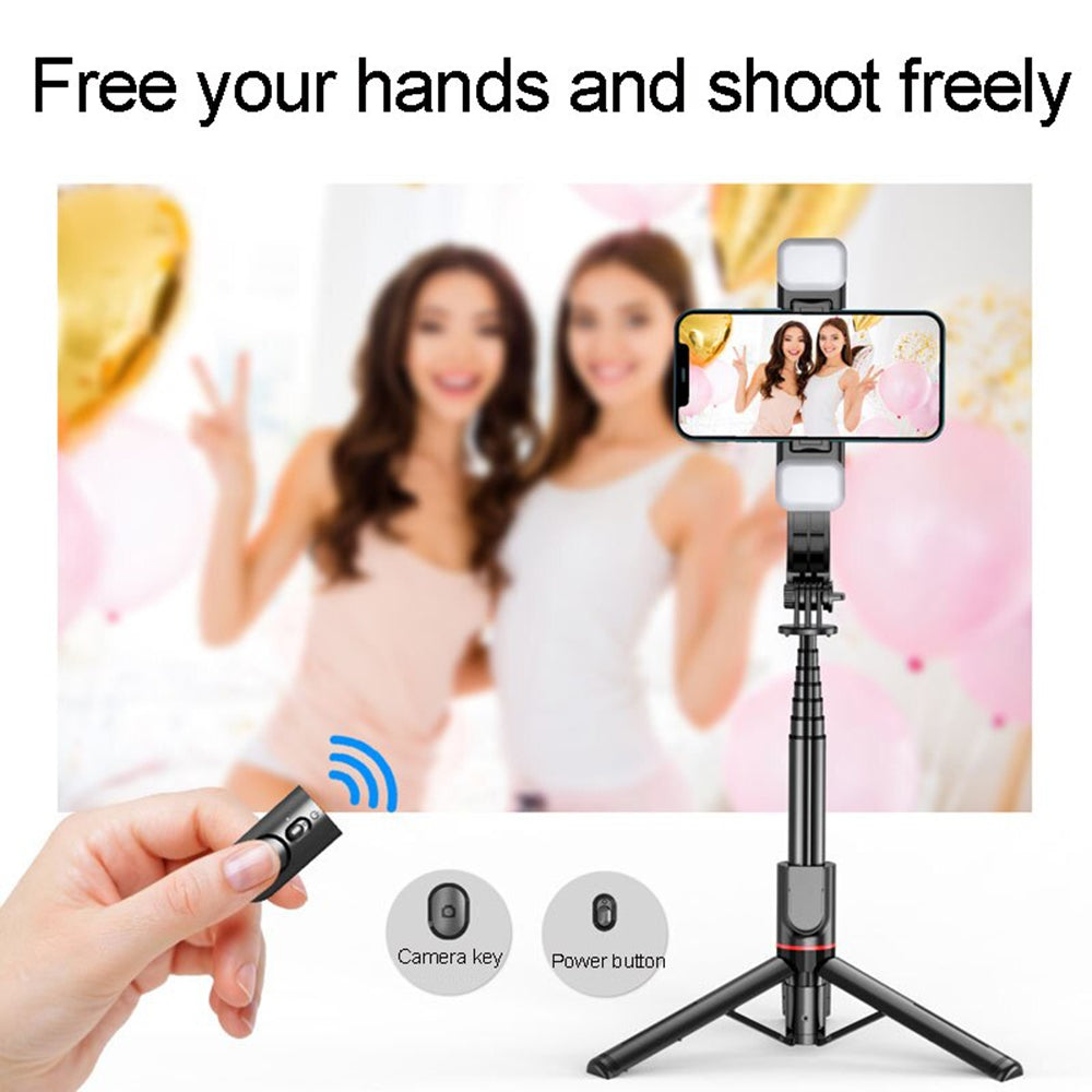 Selfie Stick Bluetooth Techsuit L12D, Universal, Musta
