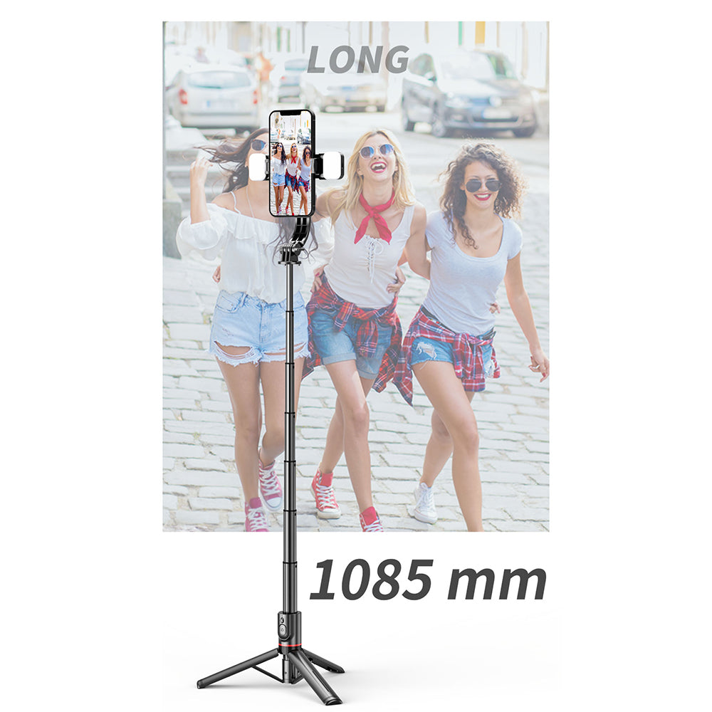 Selfie Stick Bluetooth Techsuit L12D, Universal, Musta