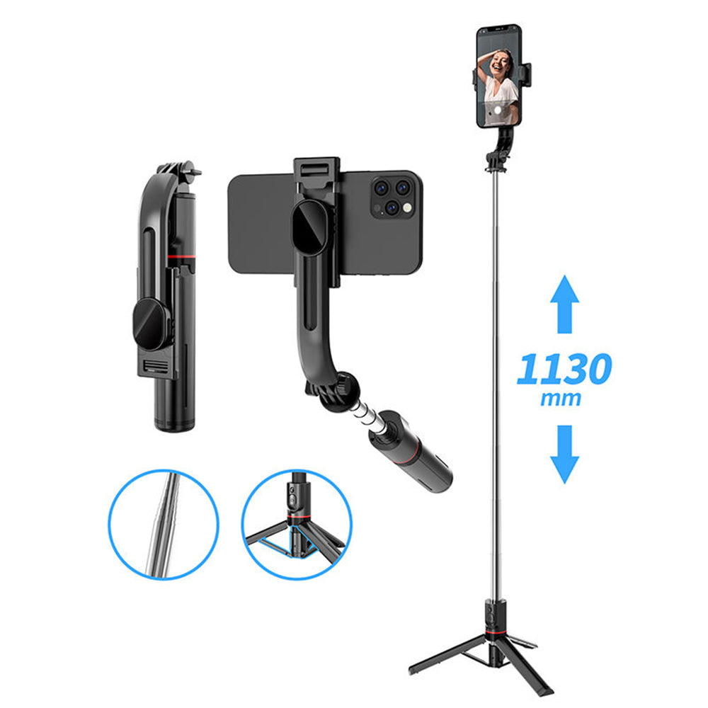 Selfie Stick Bluetooth Techsuit L13, Universal, Musta
