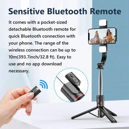 Selfie Stick Bluetooth Techsuit L13d, Universal, Musta