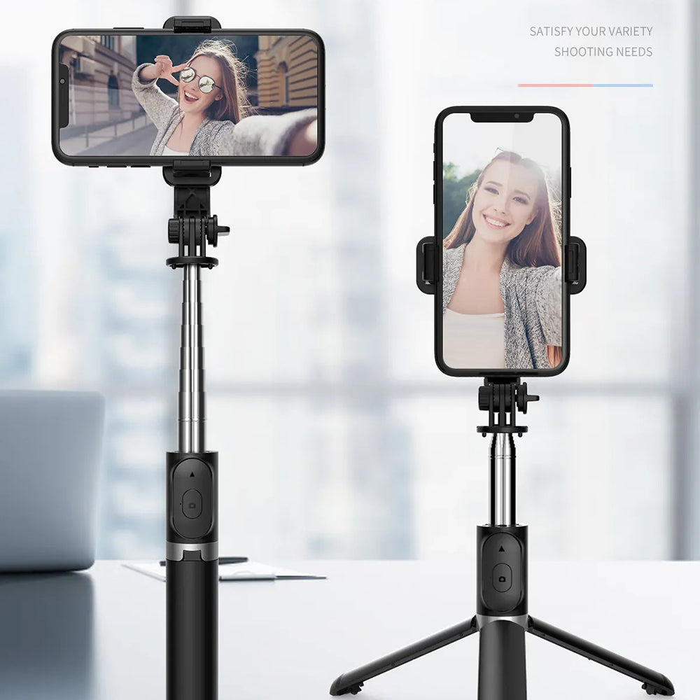 Selfie Stick Bluetooth Techsuit Q02, Universal, Musta