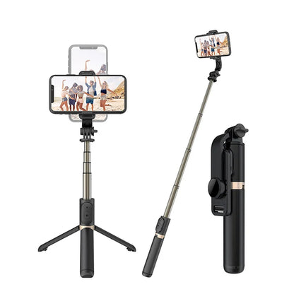 Selfie Stick Bluetooth Techsuit Q03, Universal, Musta