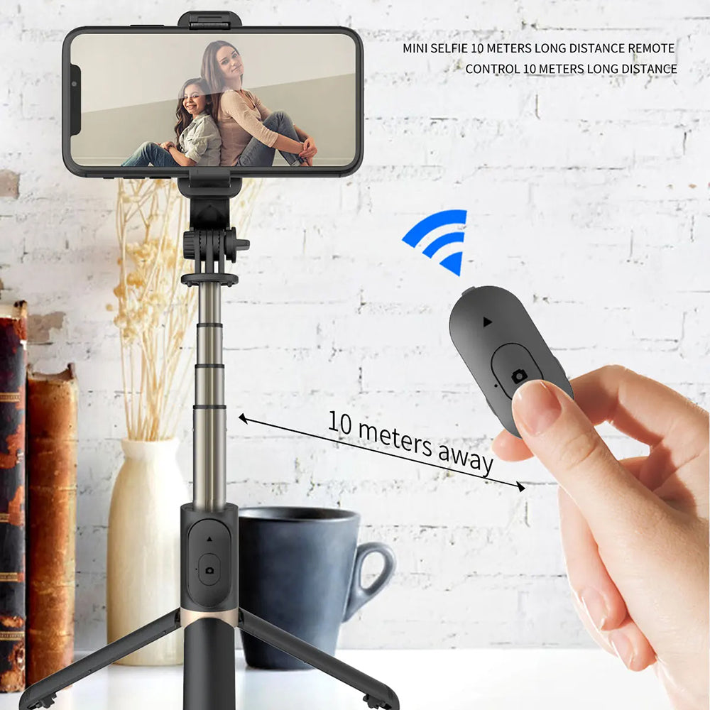 Selfie Stick Bluetooth Techsuit Q03, Universal, Musta