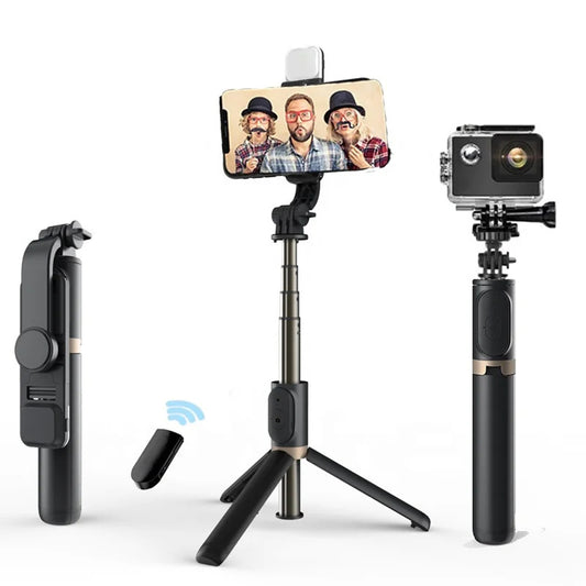 Selfie Stick Bluetooth Techsuit Q03s, Universal, Musta