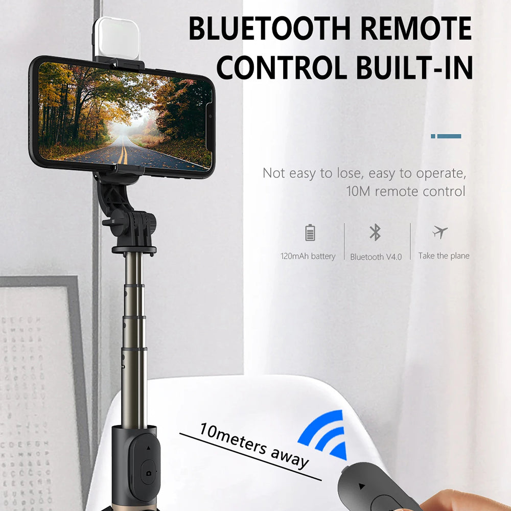 Selfie Stick Bluetooth Techsuit Q03s, Universal, Musta