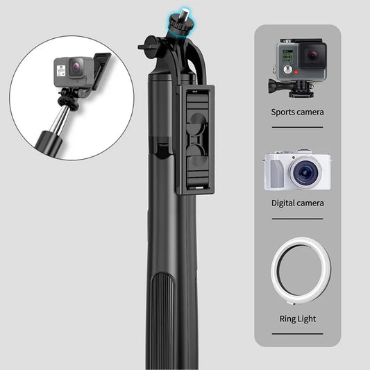 Selfie Stick Bluetooth Techsuit Q05, Universal, Musta