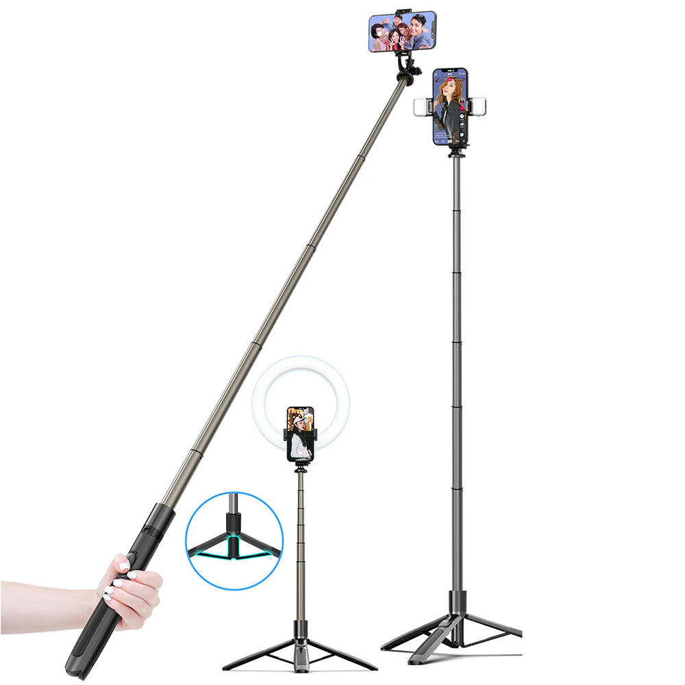 Selfie Stick Bluetooth Techsuit Q06, Universal, Musta