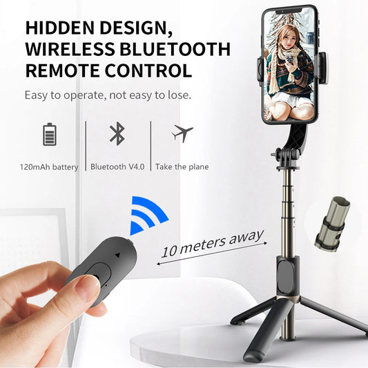 Selfie Stick Bluetooth Techsuit Q08, Universal, Musta