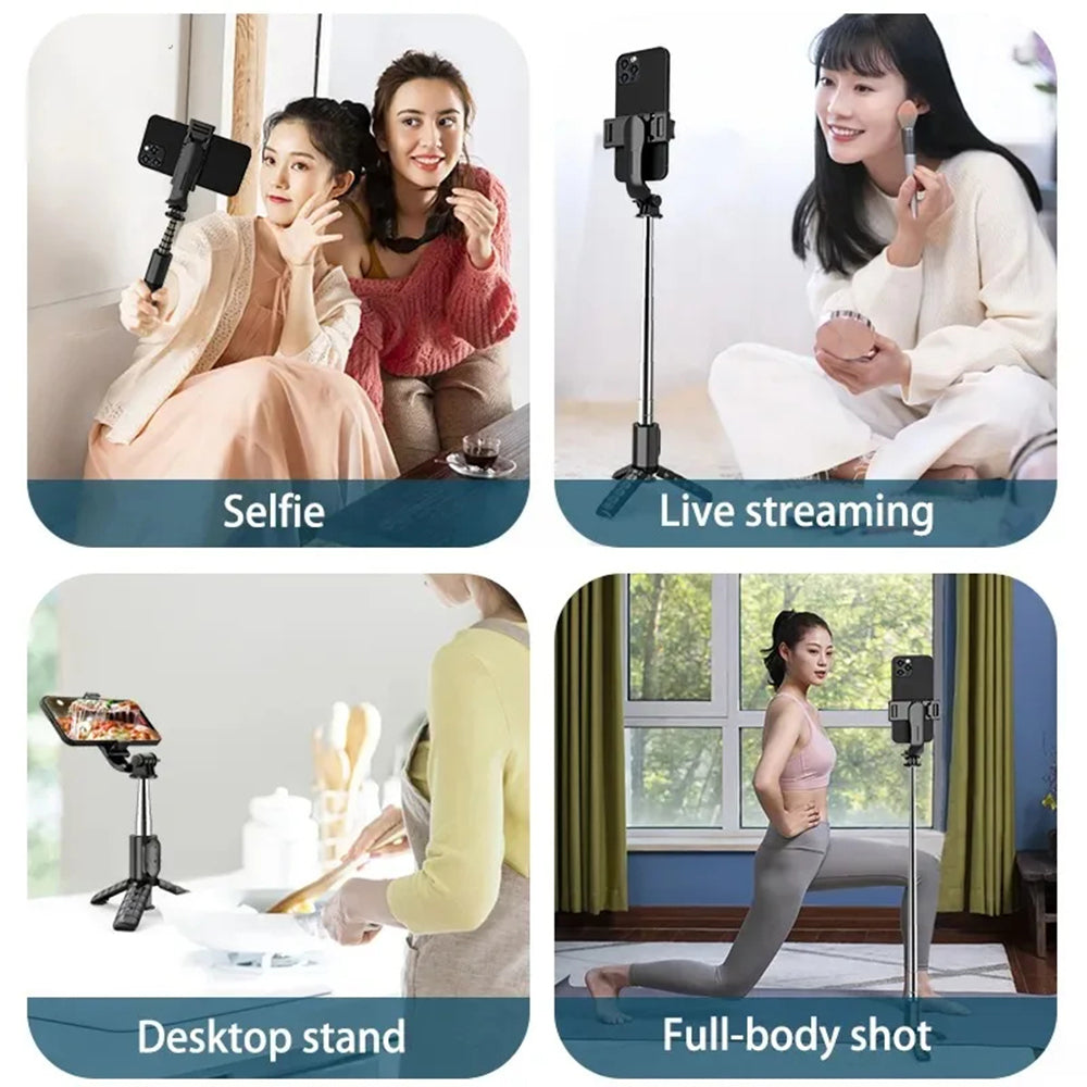 Selfie Stick Bluetooth Techsuit Q10, Universal, Musta