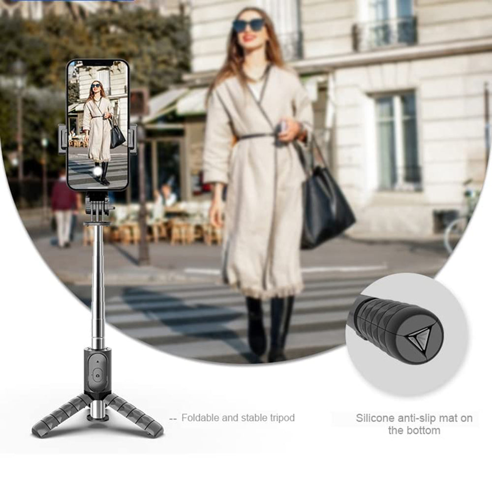 Selfie Stick Bluetooth Techsuit Q10, Universal, Musta