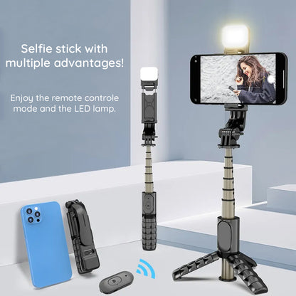Selfie Stick Bluetooth Techsuit Q10s, Universal, Musta