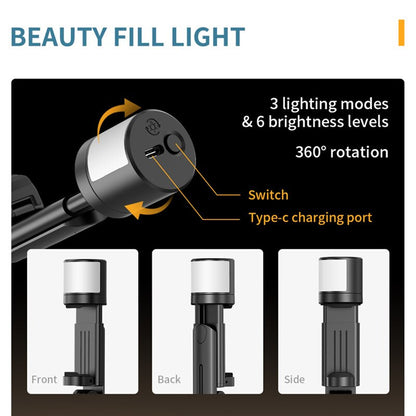 Selfie Stick Bluetooth Techsuit Q12S, Universal, Musta