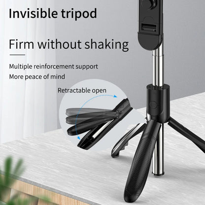 Selfie Stick Bluetooth Techsuit S01-S, Universal, Musta