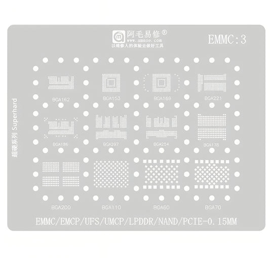 Amaoe BGA-verkko eMMC DDR -muistille