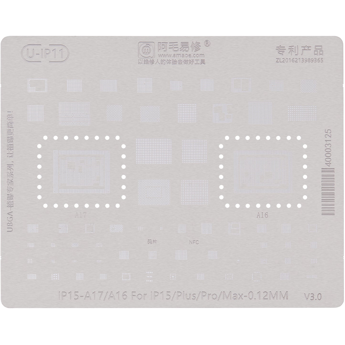 BGA-verkko Amaoe U-IP11 Apple iPhone 15 -sarjalle