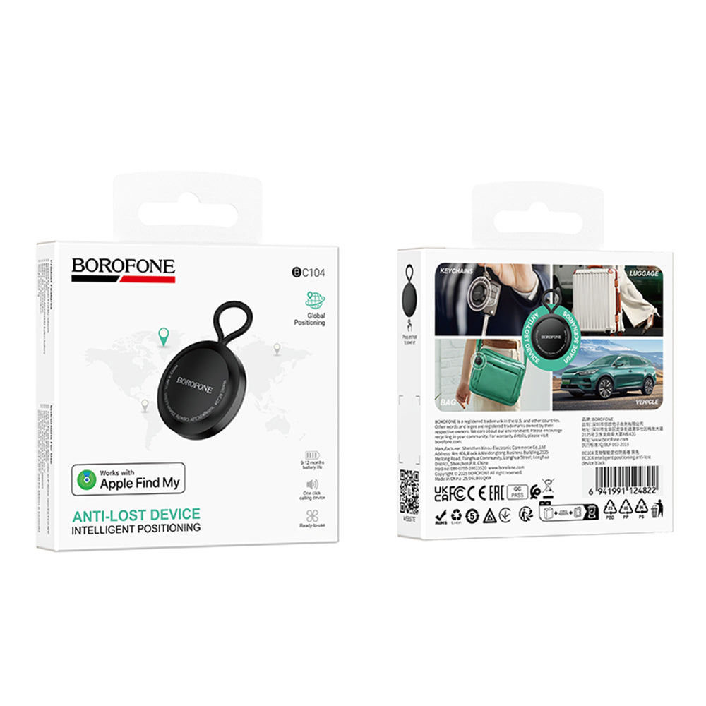 Borofone SmartTag BC104 iOS-sarjalle, musta