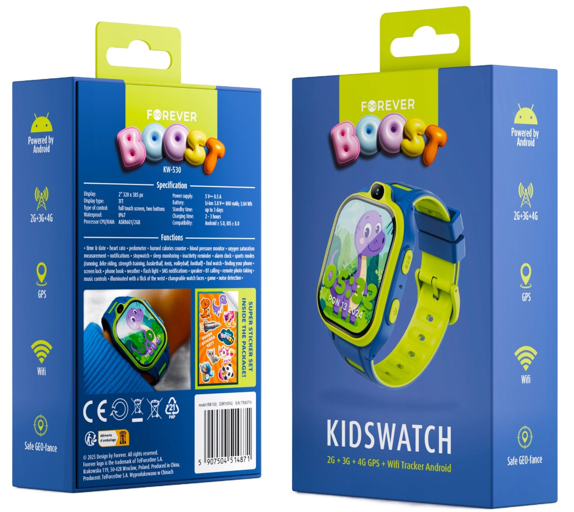 Älykello Forever Kids Boost KW-530 Call, Sininen