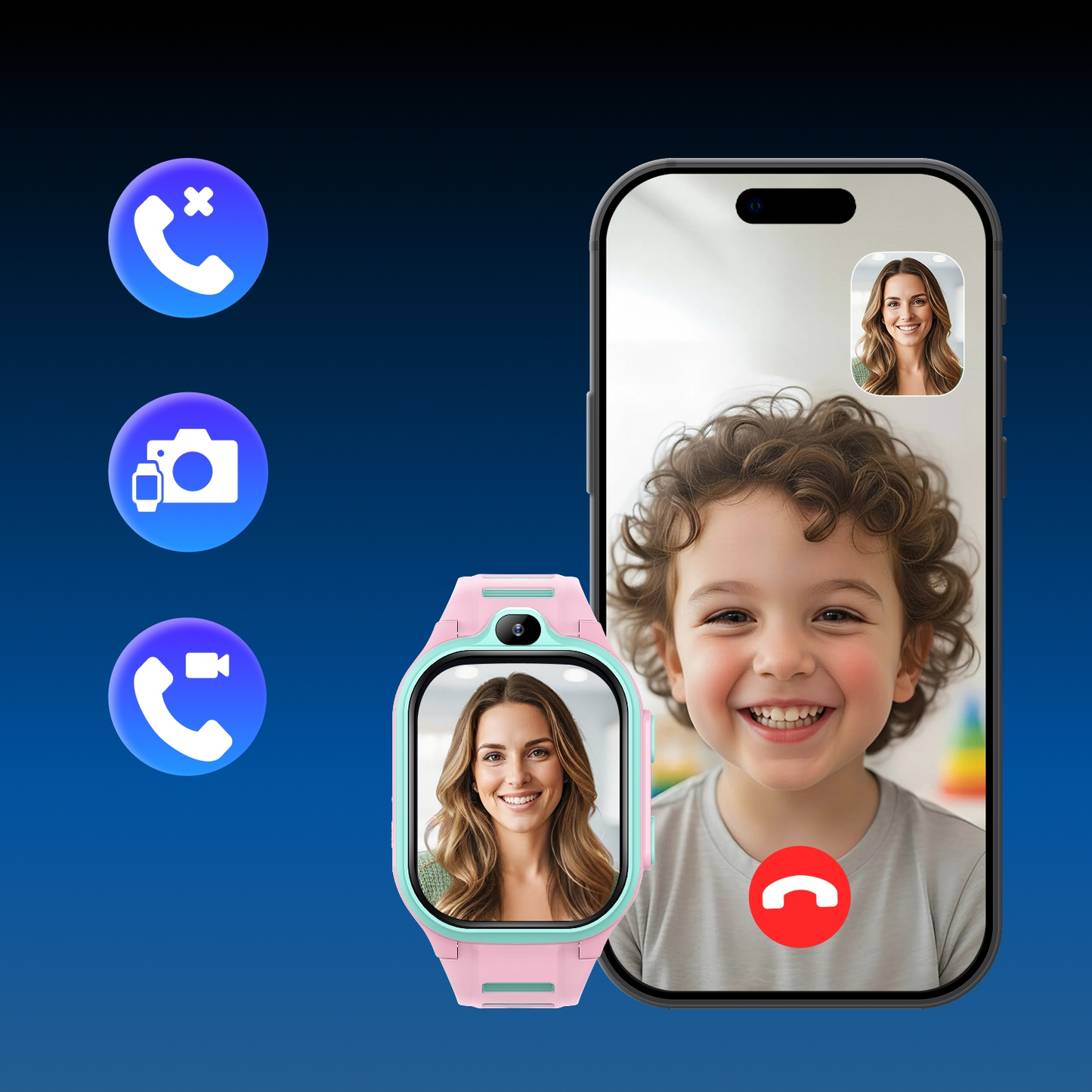 Älykello Forever Kids Boost KW-530 Call, Vaaleanpunainen