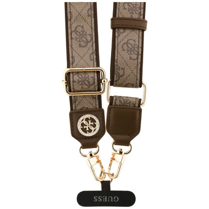 Guess 4G Strass Metal Logo -puhelinnyöri, Ruskea