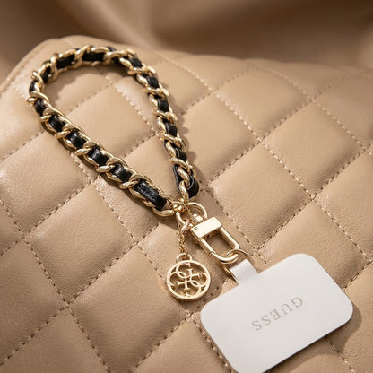 Guess Saffiano 4G Charm -puhelinnyöri, Musta