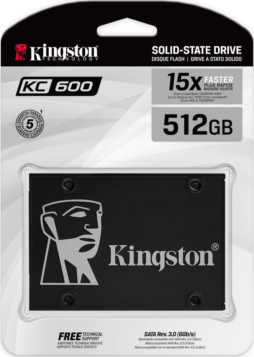 Solid State Drive (SSD) Kingston KC600, 512GB, 2,5 tuumaa, SATA III SKC600/512G