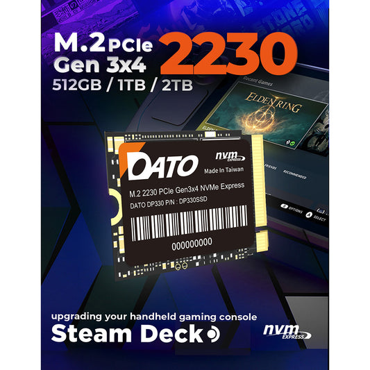 Solid State Drive (SSD) Dato DP330, NVME M.2 2230, PCIE Gen3x4, 2TB, Musta DP330SSD-2TB