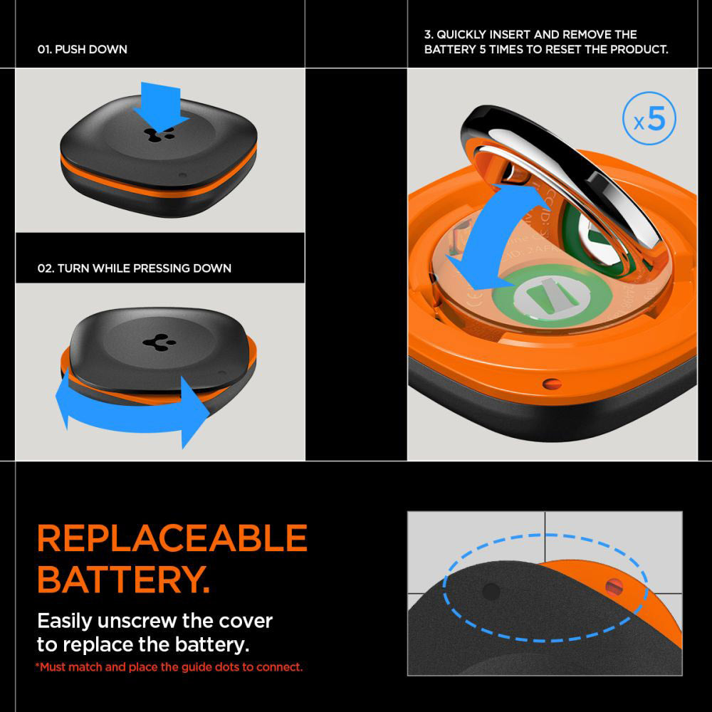 Spigen SmartTag TagMe iOS-sarjalle, Musta