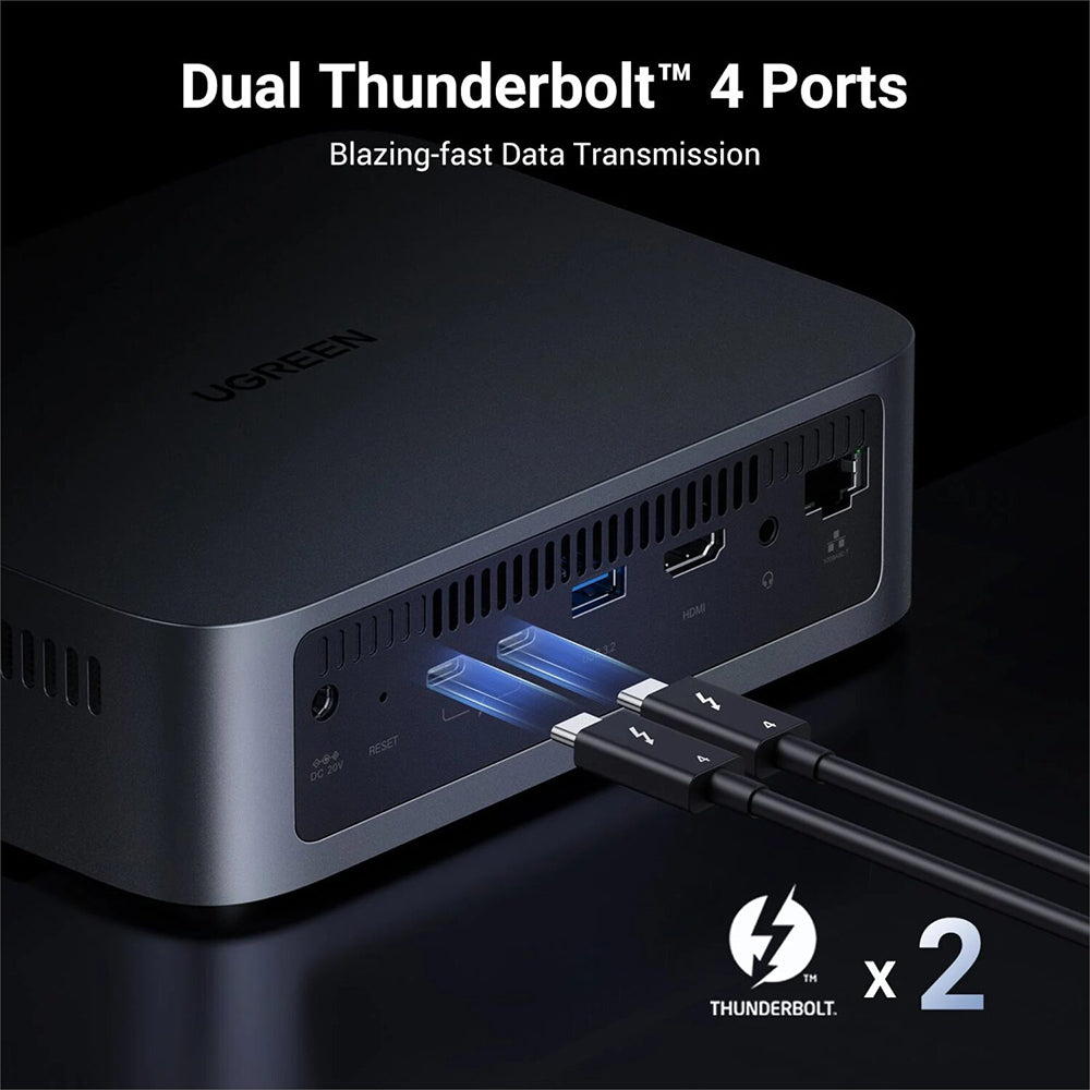 UGREEN DXP480T Plus digitaalisen sisällön hallintasema, musta