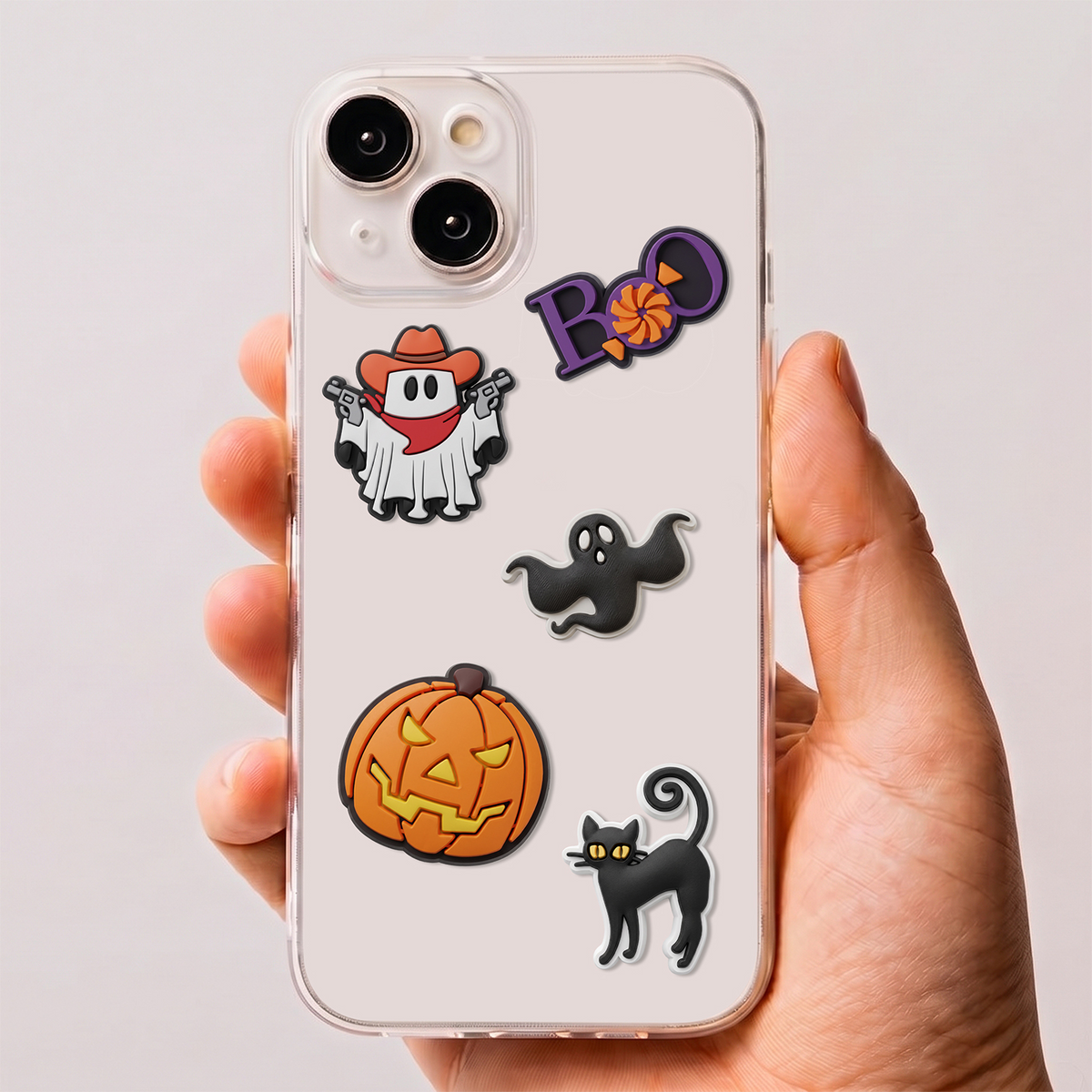 OEM Boo 3D-tarrat puhelimen/tabletin kuoreen, 5 kpl:n setti, monivärinen