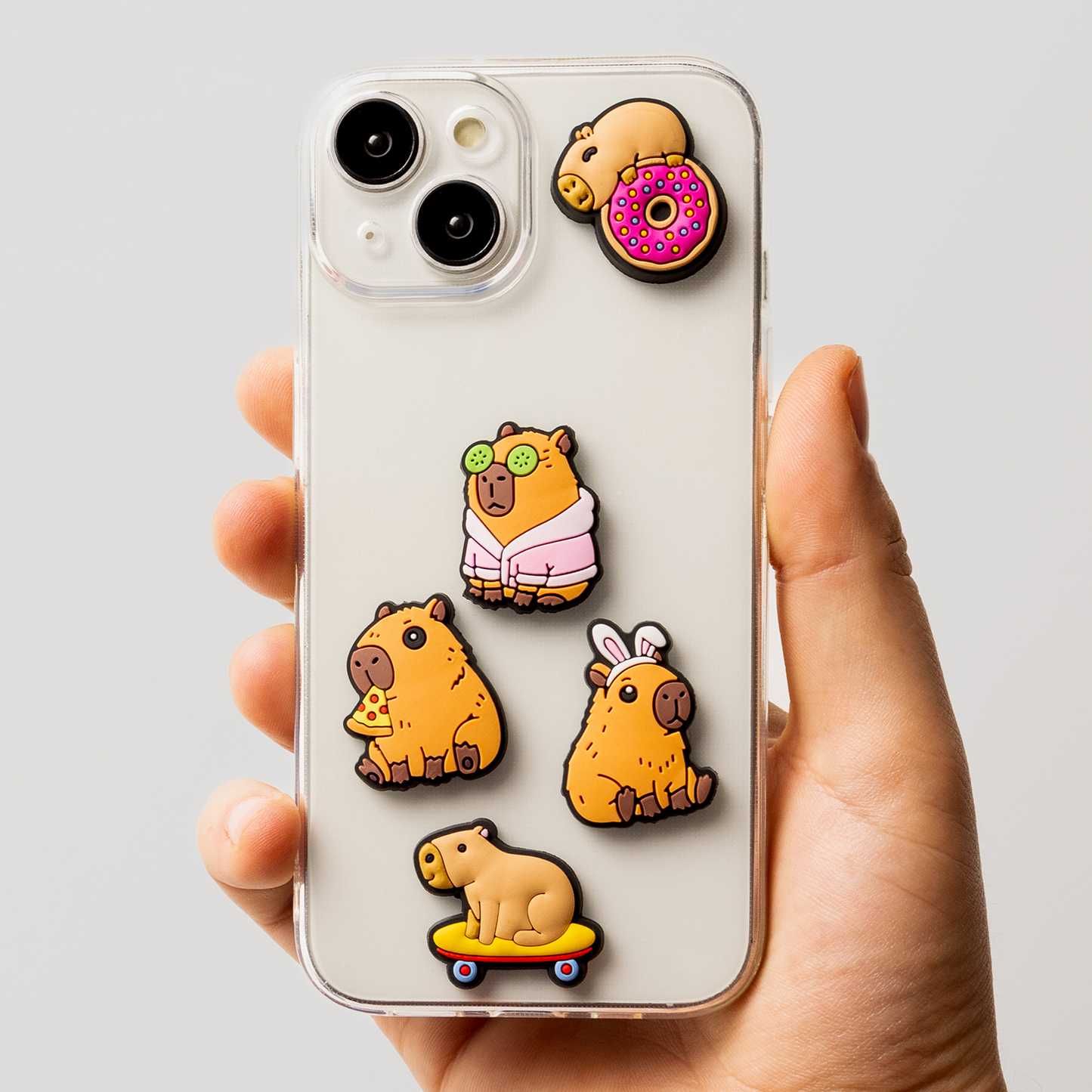 3D OEM Capybara Sticker for Phone / Tablet Case, Set of 5, Multicolor