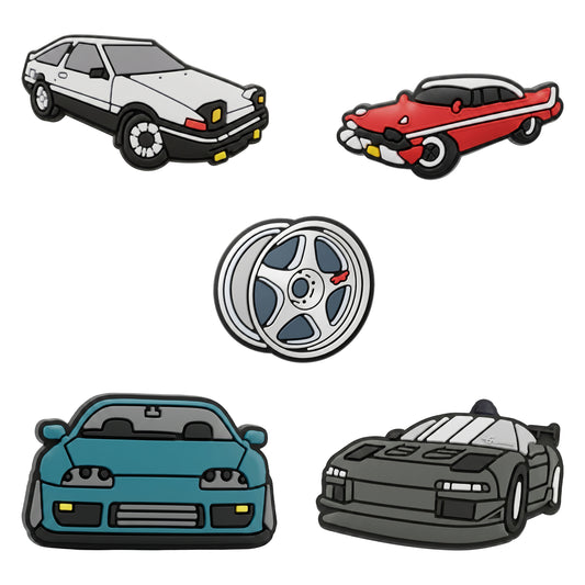 3D OEM Fast Cars -tarra puhelimen/tabletin suojakuorelle, 5 kappaleen setti, monivärinen