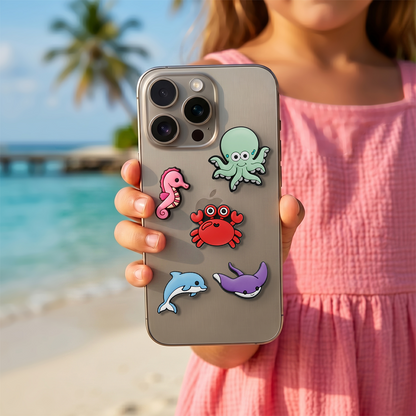 3D OEM Ocean -tarra puhelin-/tablettisuojalle, 5 kappaleen setti, monivärinen