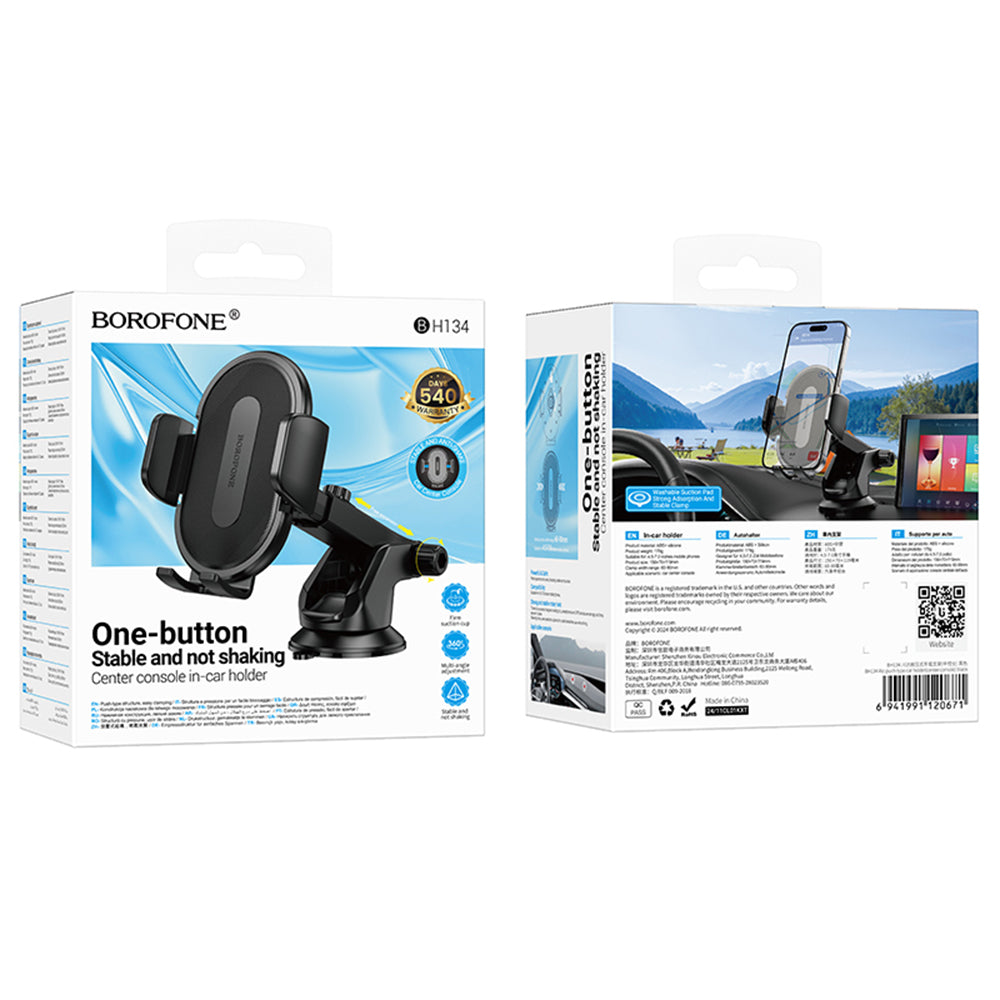 Borofone BH134 Rio Autoteline, 4.5 tuumaa - 7 tuumaa, Musta