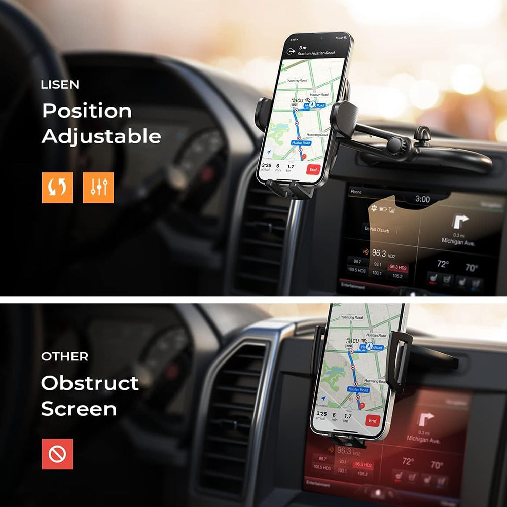 Auto Lisen 2in1 -teline, 4.7 tuumaa - 7.2 tuumaa, Musta YL0222040016