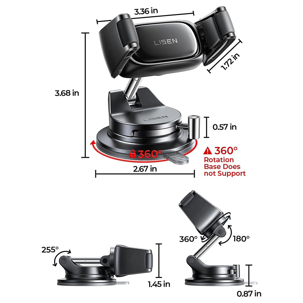 Lisen A609 Autoteline, 4 tuumaa - 7 tuumaa, Musta YL0225120003