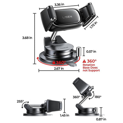 Lisen A609 Autoteline, 4 tuumaa - 7 tuumaa, Musta YL0225120003